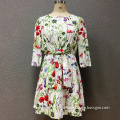 Women's polyester printed long sleeves dress